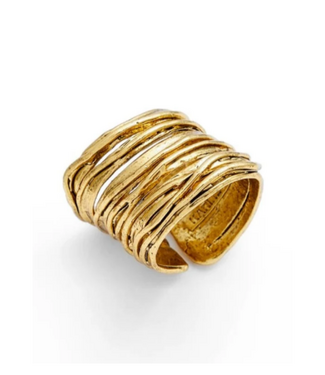 Karine Sultan Brushed Ribbon Ring - 24K Gold Plated