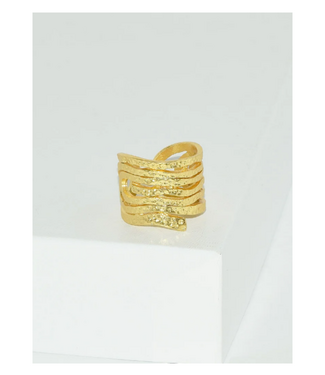 Karine Sultan Artistic Swirling Ring - 24K Gold Plated