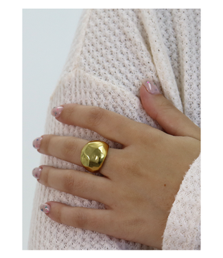 Karine Sultan Molten Dome Open Ring - 24K Gold Plated