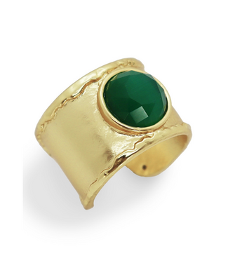 Karine Sultan Hand-Edge Glass Ring - Emerald Green