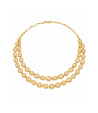 Karine Sultan Mosaic Double Strand Necklace - 24kt Gold Plated