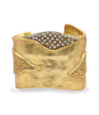 Karine Sultan Pave Cuff - 24K Gold Plated