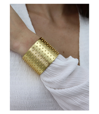 Karine Sultan Wide Ladybug Cuff - 24K Gold Plated