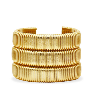 Karine Sultan Snake Chain Statement Cuff - 24K Gold Plated