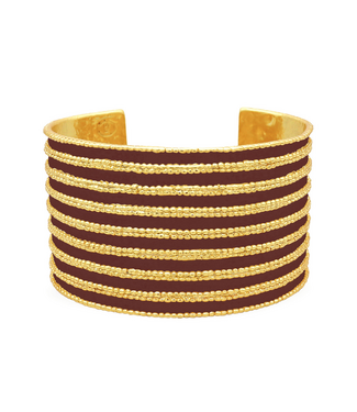 Karine Sultan Dotty Cuff in Espresso Enamel
