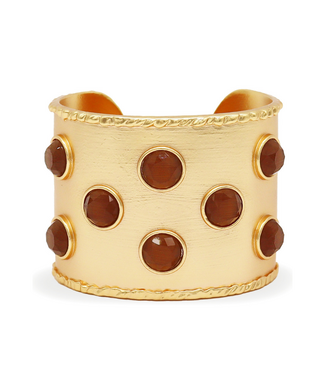 Karine Sultan Mocha Stones Cuff Bracelet - Brown