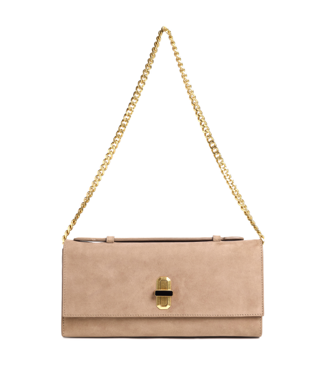 The Suede Heirloom Clutch-Taupe