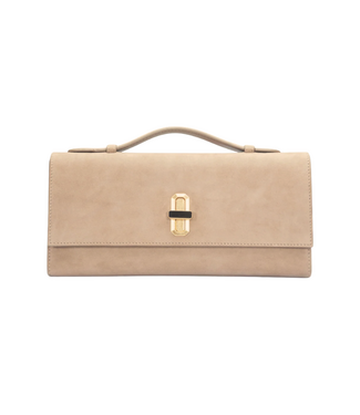 Favorite Daughter The Suede Heirloom Clutch-Taupe