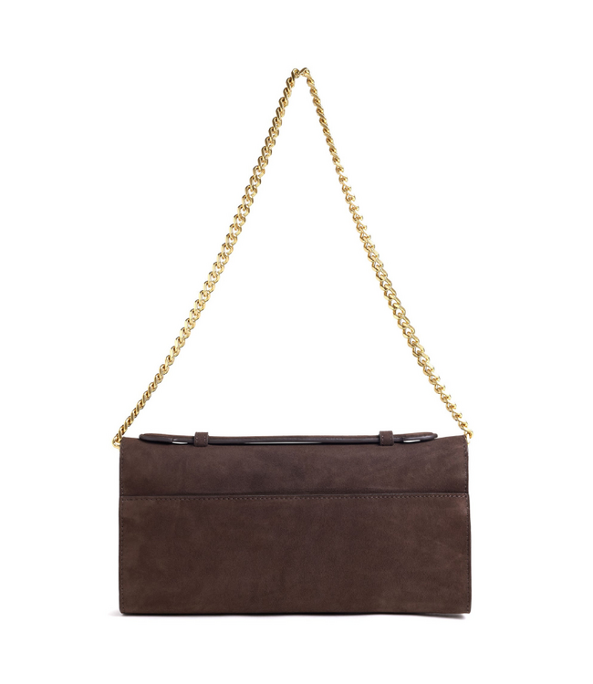 The Suede Heirloom Clutch-Chocolate