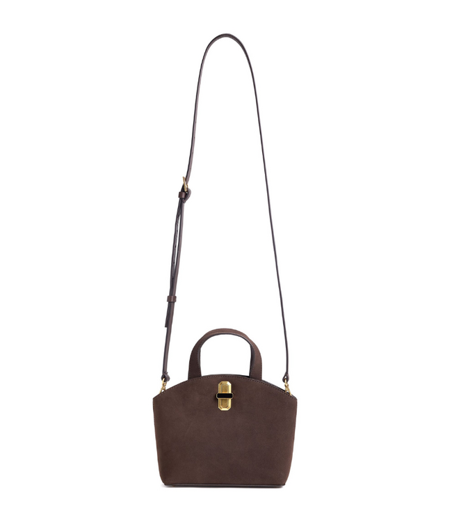 The Suede Heirloom Mini Tote - Chocolate
