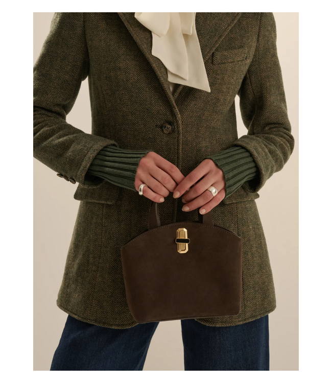 The Suede Heirloom Mini Tote - Chocolate
