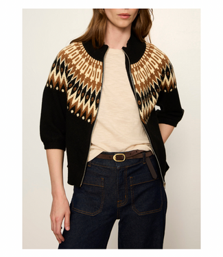 Sanctuary Fairisle Zip Up Sweater