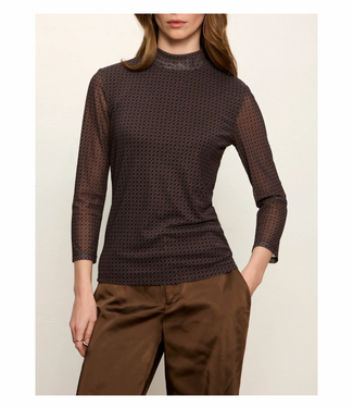 Sanctuary 3/4 Sleeve Mesh Mock Neck