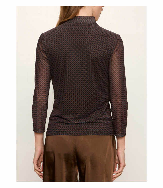 3/4 Sleeve Mesh Mock Neck