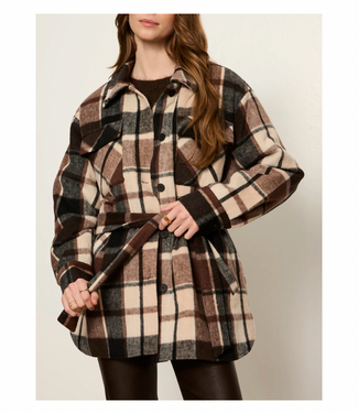 Sanctuary Locket Plaid Coat