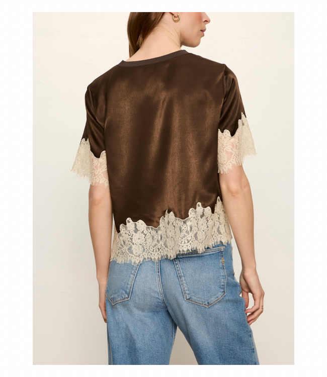 One Of A Kind Satin Lace Top