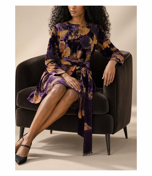Velvet Burnout Mini Dress