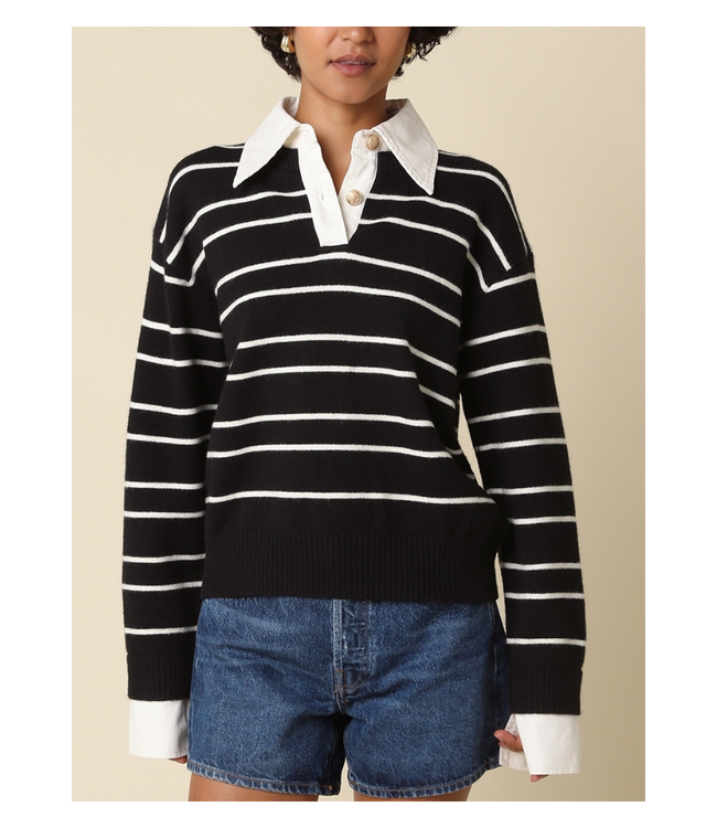 Kaley Stripe Rugby Knit Sweater