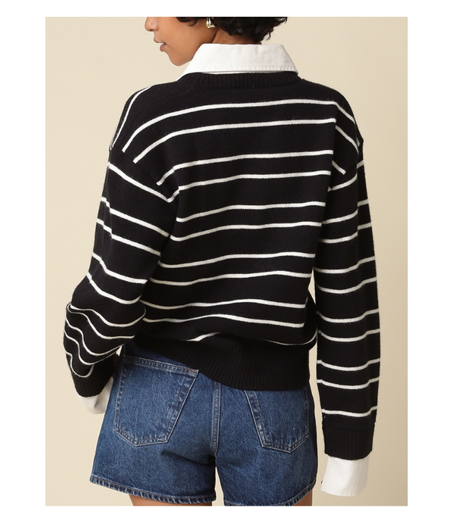 Kaley Stripe Rugby Knit Sweater