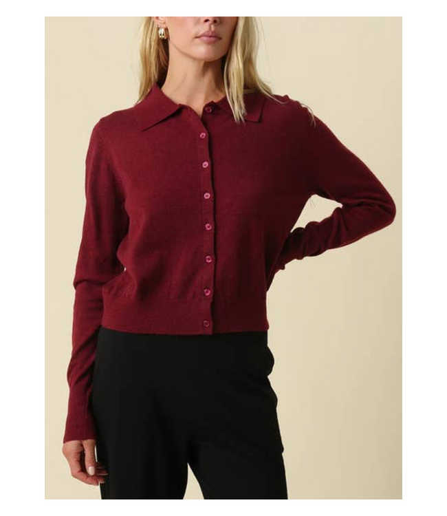 Eloise Collared Knit Cardigan