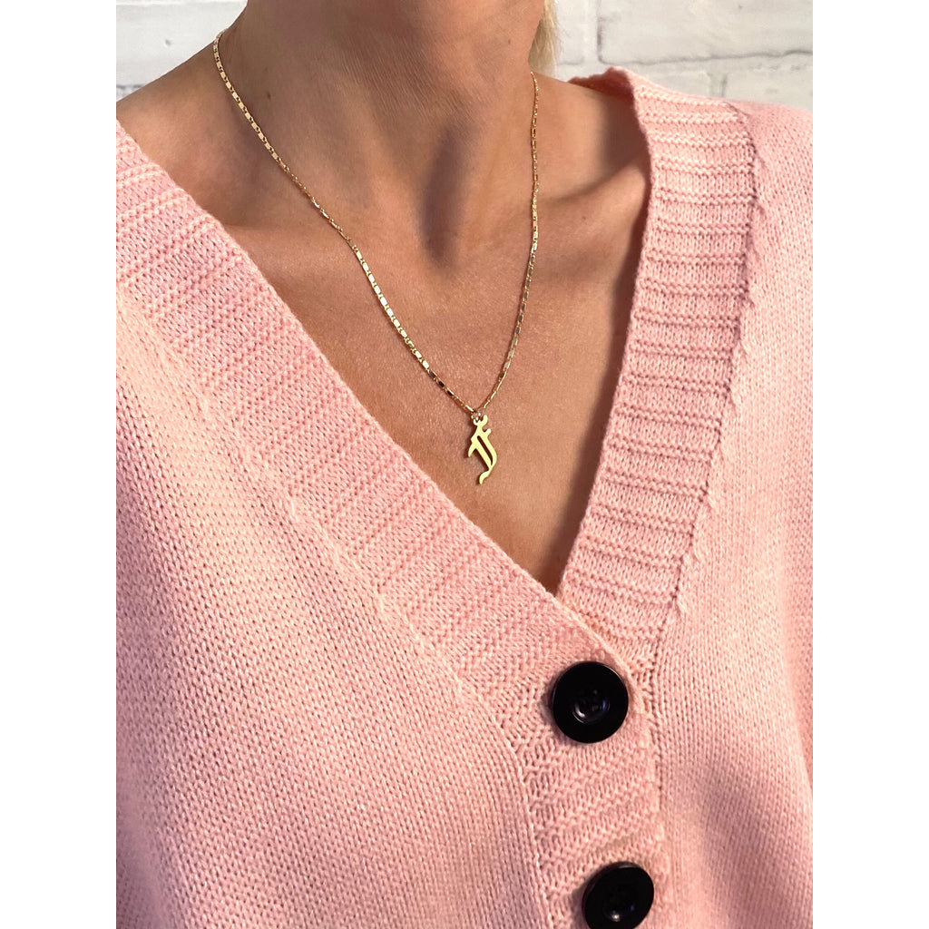 Farrah B Mi Vida Gothic Initial Necklace