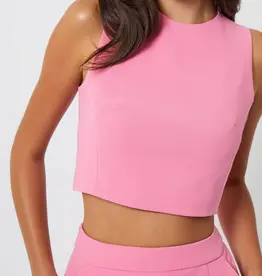 French Connection Whisper Sleeveless Crop Top Pink