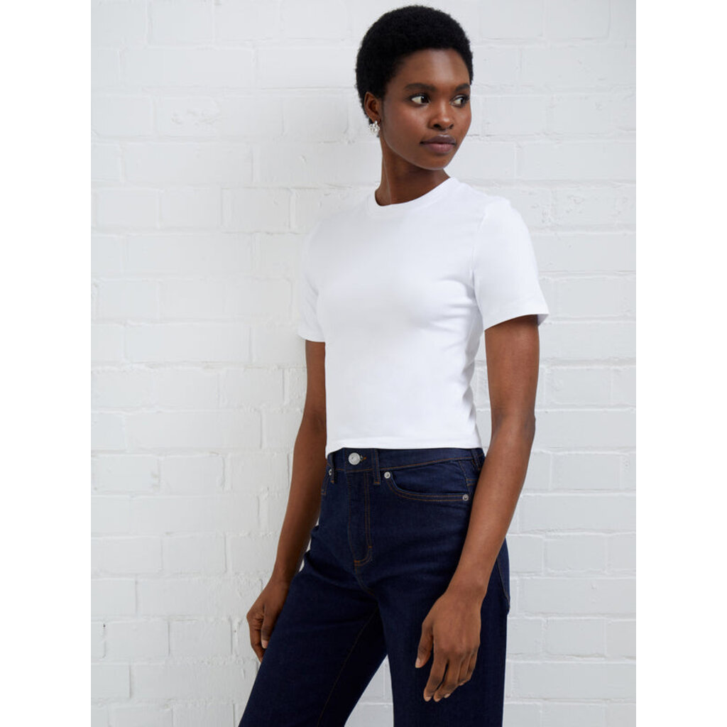 French Connection Rallie Cot Crew Tee White