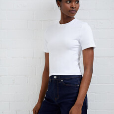 French Connection Rallie Cot Crew Tee White