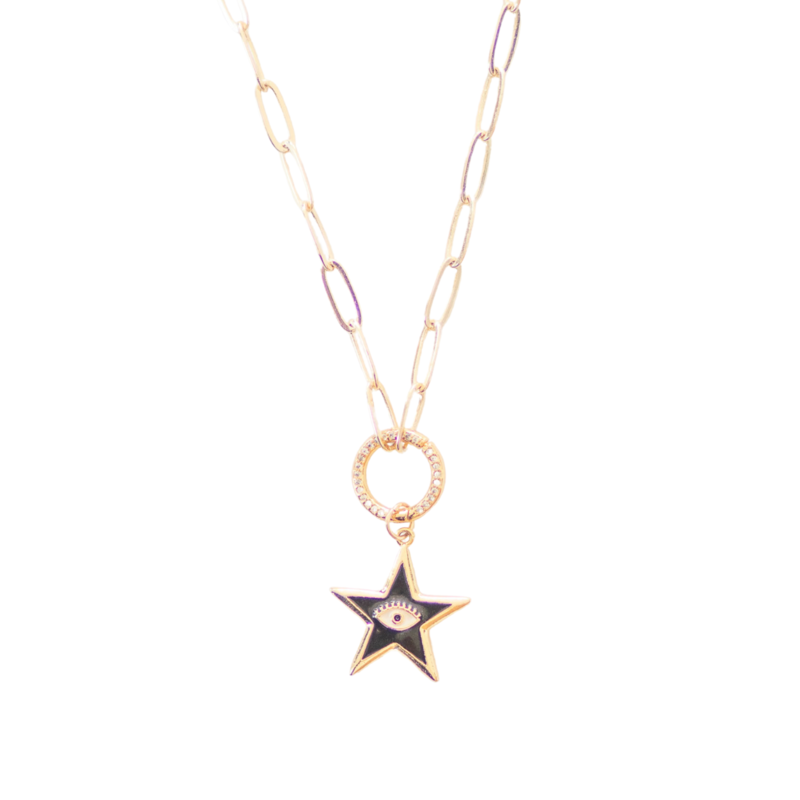 Marit Rae Black Star Charm Necklace