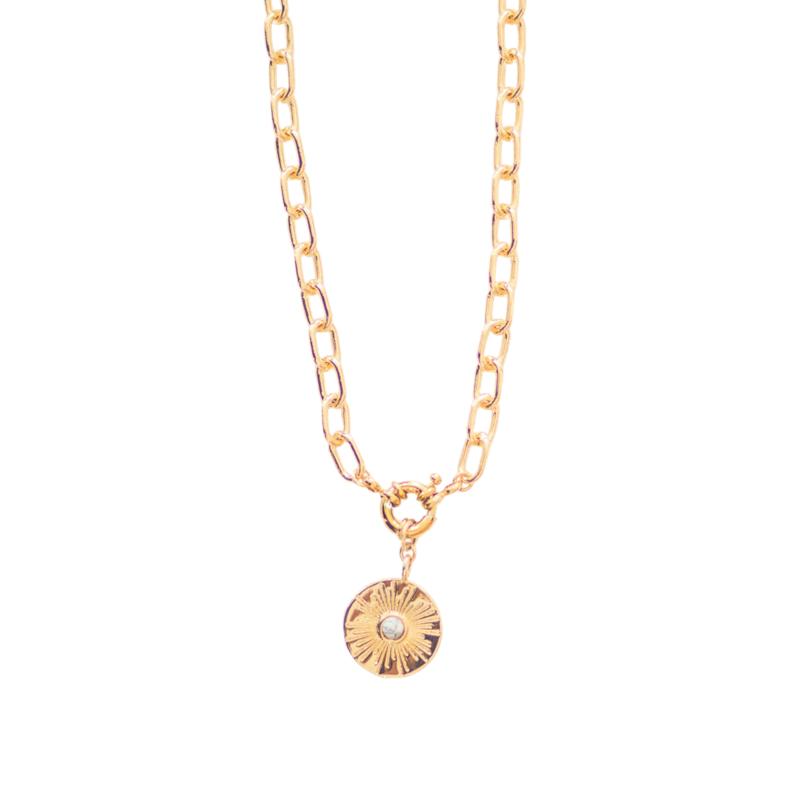 Marit Rae Gold Disk Charm Necklace