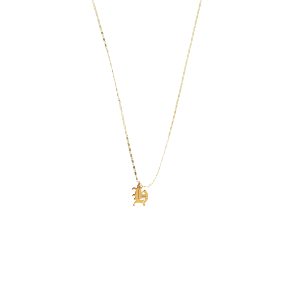 Farrah B Mi Vida Gothic Initial Necklace