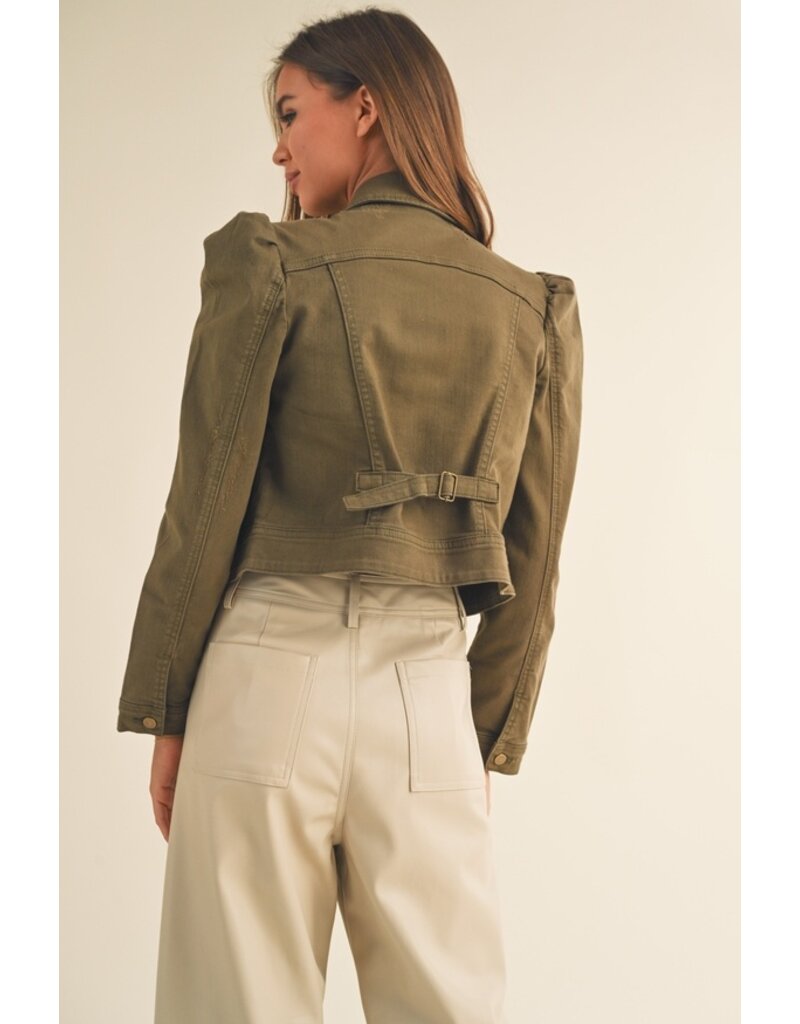 Miou Muse Olive Denim Jacket