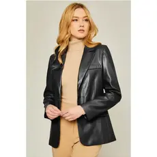 StyleLA Faux Leather Blazer