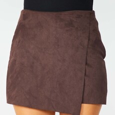 StyleLA Suede Wrap Skort