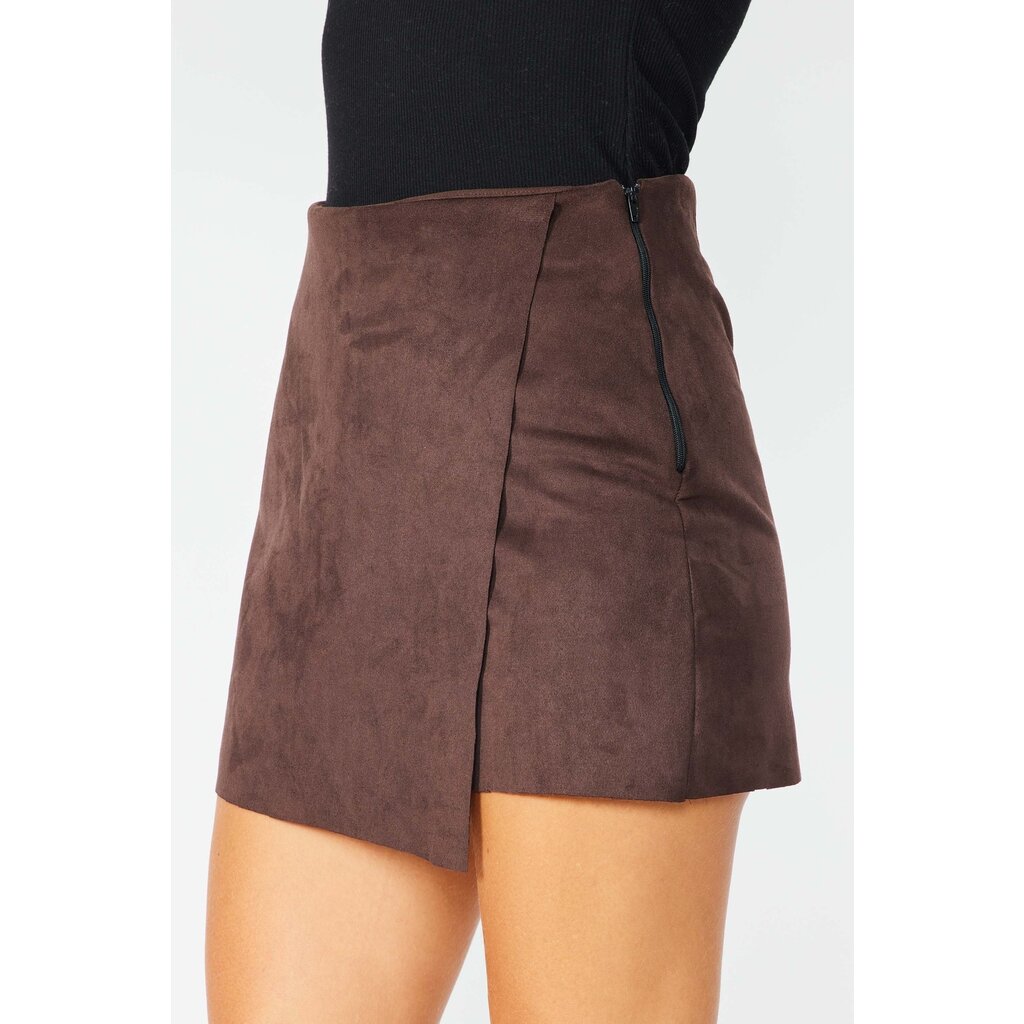 StyleLA Suede Wrap Skort