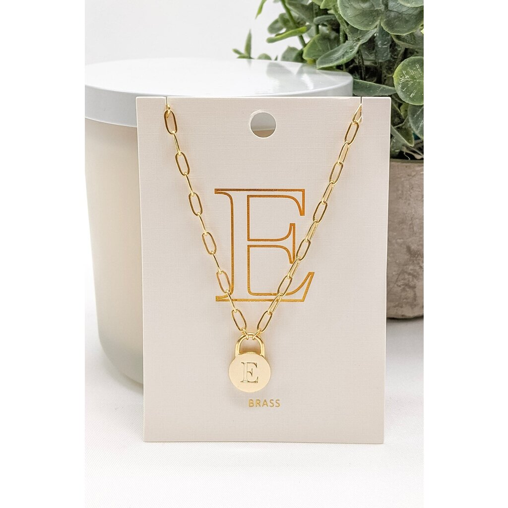 StyleLA Padlock Initial Necklace