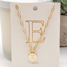 StyleLA Padlock Initial Necklace