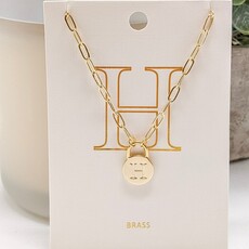 StyleLA Padlock Initial Necklace