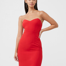 French Connection Echo Crepe Midi Scarlet