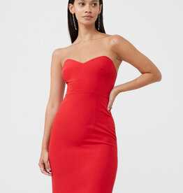 French Connection Echo Crepe Midi Scarlet
