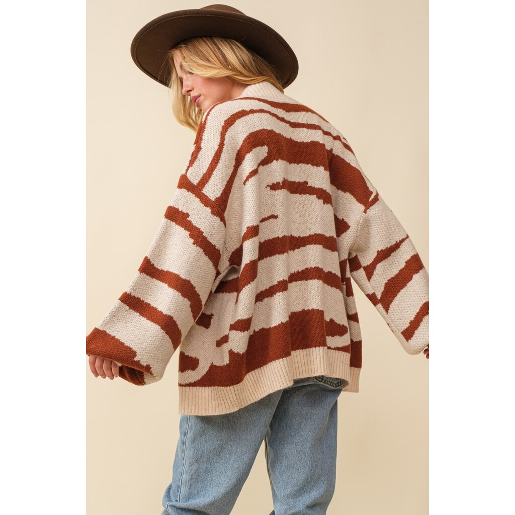 StyleLA Zebra Cardigan