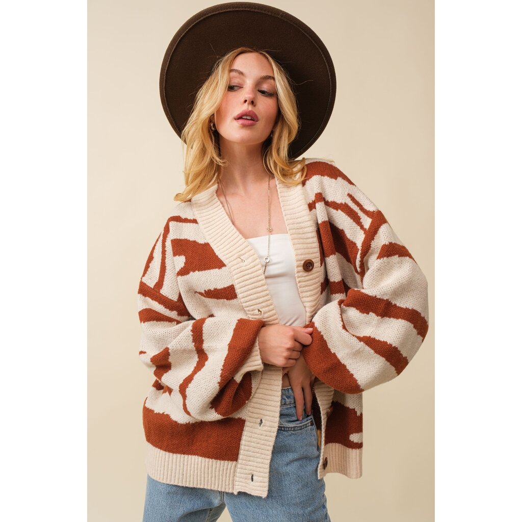 StyleLA Zebra Cardigan