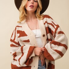 StyleLA Zebra Cardigan