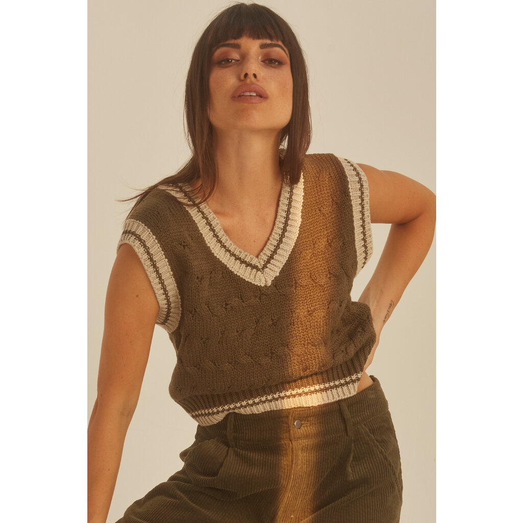 Crescent Gabrielle Cable Knit Vest