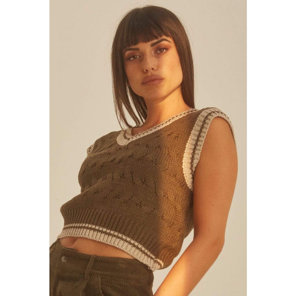 Crescent Gabrielle Cable Knit Vest