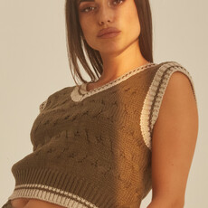 Crescent Gabrielle Cable Knit Vest
