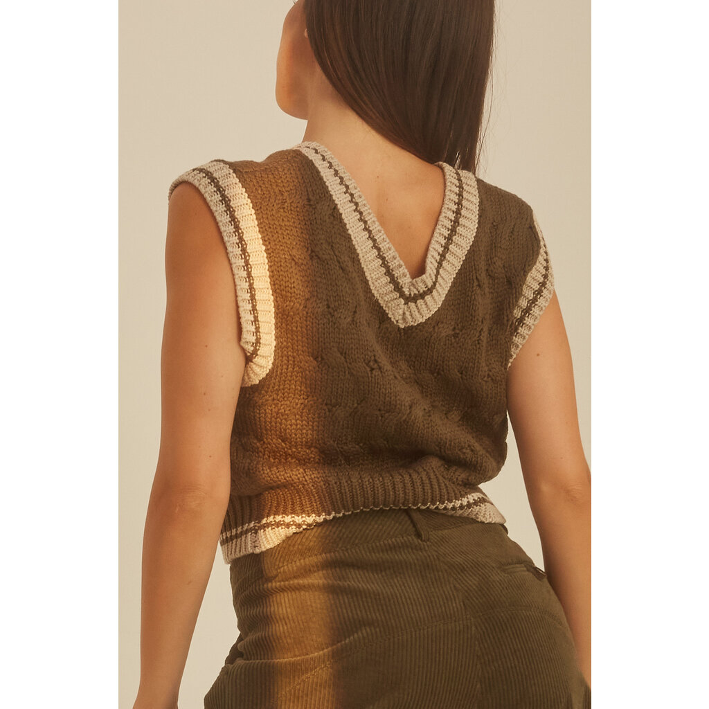 Crescent Gabrielle Cable Knit Vest
