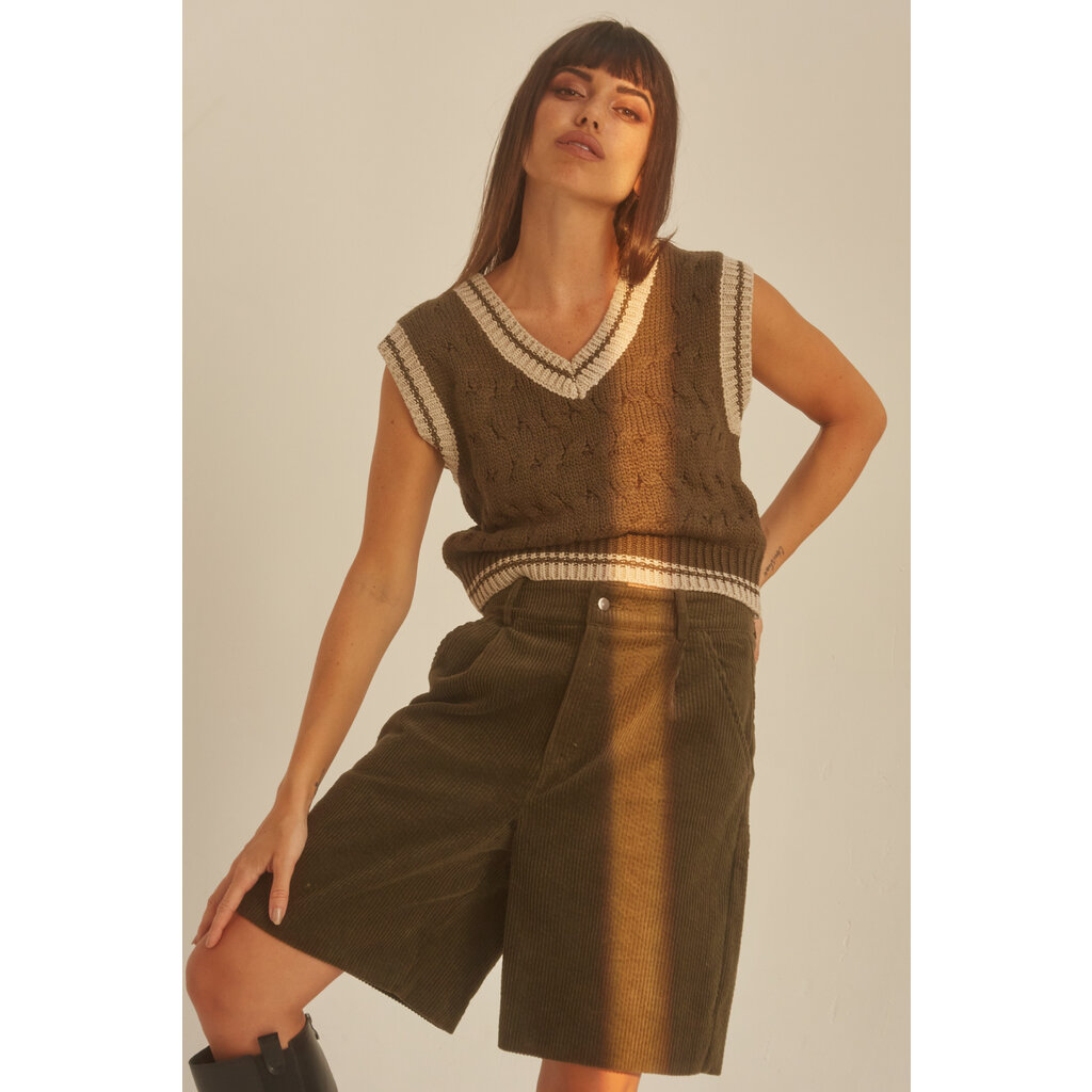 Crescent Gabrielle Cable Knit Vest