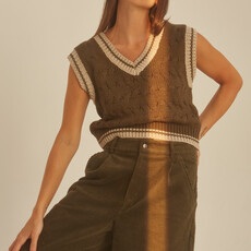 Crescent Gabrielle Cable Knit Vest