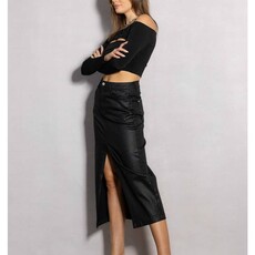 StyleLA Coated Midi Skirt